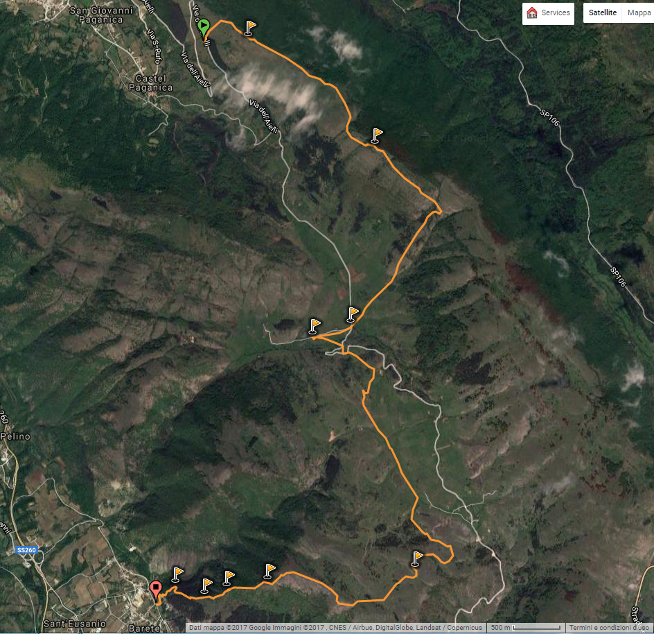 La traccia GPS del percorso realizzato