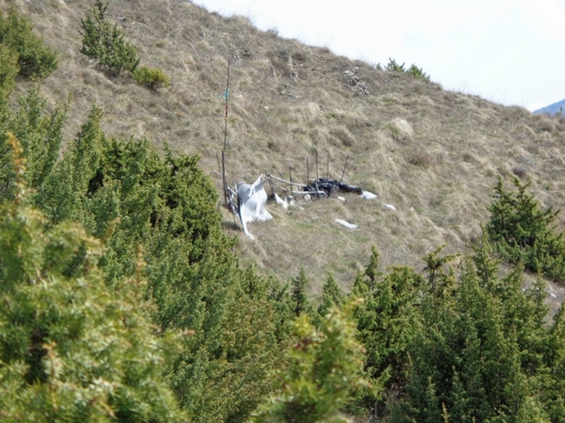 La scritta W gli Alpini che ora non c'è più