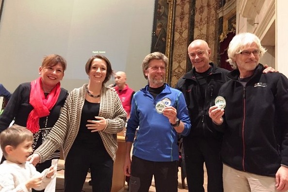Rieti 12 Dicembre 2015 - Cristofari a destra premiato per le 200 Cime