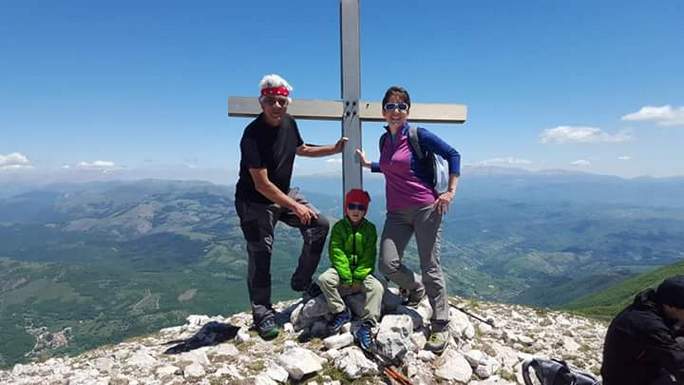 Sara Pietrangeli con Flavio sul Monte di Cambio (insieme al famoso Mauro Trechiodi)