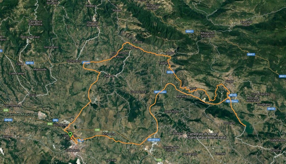 Sono 82 Km oggi dalla mia traccia GPS