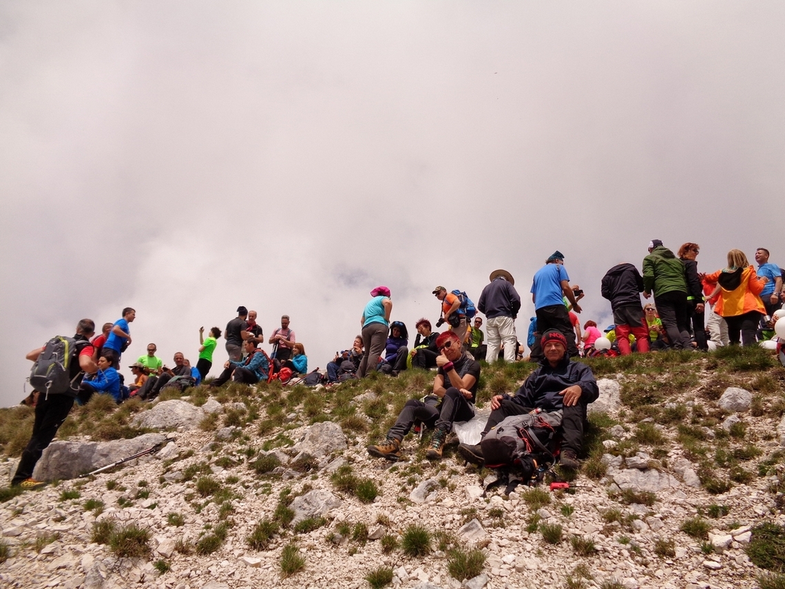 una parte del gruppo rimasto sulla Cima