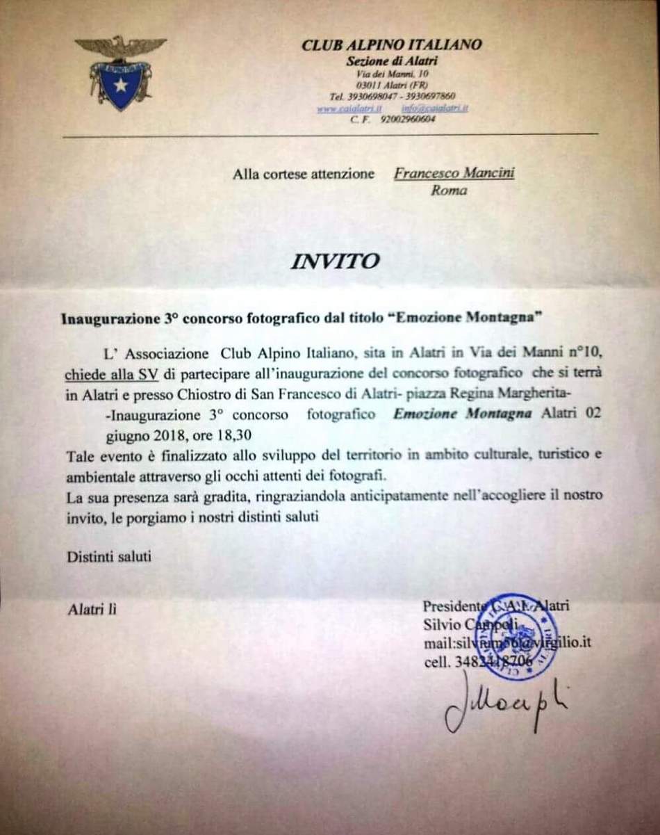 L'invito personale rivolto