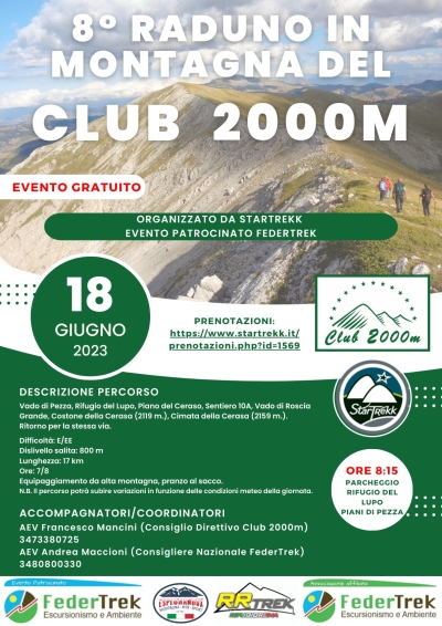 NEWS N.76: Si riprova ad organizzare l'8° Raduno in Montagna del Club 2000m