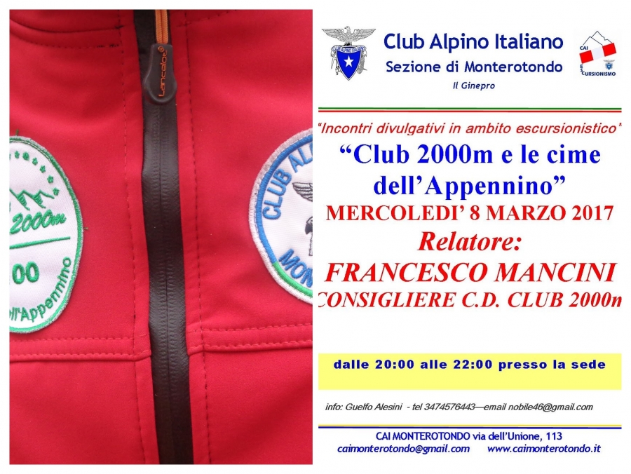 NEWS N.5 Senza Steccati Ideologici: Club 2000m e CAI Monterotondo