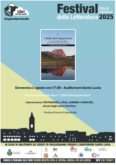 NEWS N.224 LEONESSA: Relatore al Festival della Letteratura per I 2000 dell'APPENNINO