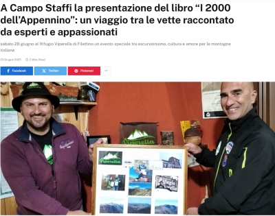 NEWS N.221 A Campo Staffi si presenta la guida " I 2000 dell'Appennino "