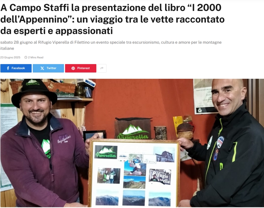 NEWS N.221 A Campo Staffi si presenta la guida " I 2000 dell'Appennino "