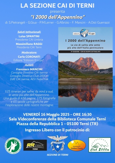 NEWS N.115  Relatore con il CAI di TERNI per la presentazione de I 2000 dell'APPENNINO