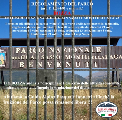 NEWS N.57 Contro la " DERIVA PROIBIZIONISTICA " del Parco Nazionale del Gran Sasso-Laga