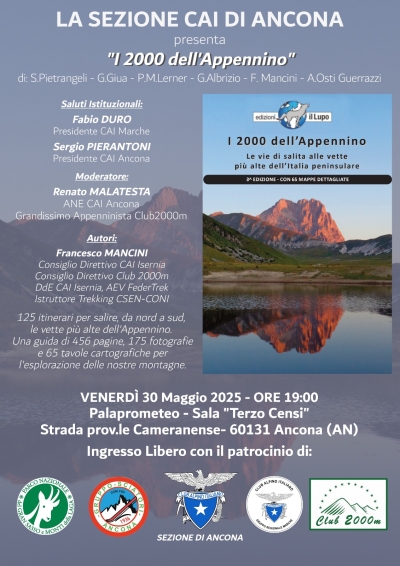 NEWS N.118 Relatore con il CAI di ANCONA per la presentazione de I 2000 dell'APPENNINO